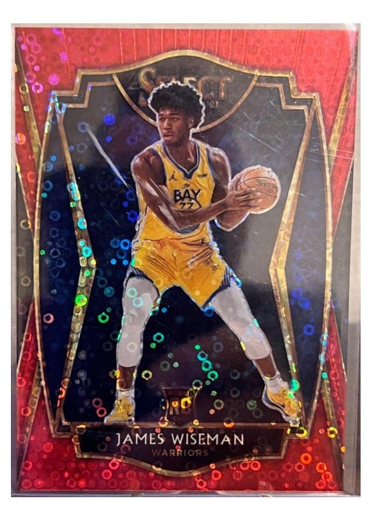 2020-21 Panini Select Base Set James Wiseman Red Disco Prizm #184 card