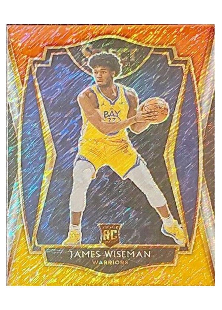 2020-21 Panini Select Base Set James Wiseman Red White Orange Shimmer #184 card