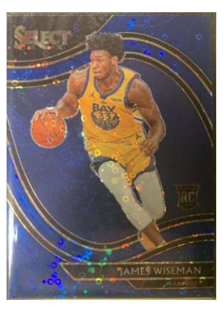 2020-21 Panini Select Base Set James Wiseman Blue Disco Prizm #299 card