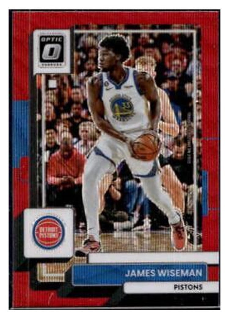 2022-23 Donruss Optic Base Set James Wiseman Red Wave #80 card