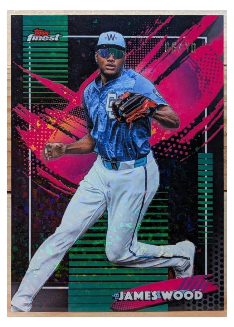 2026 Topps Finest James Wood Black Mini Diamond Refractor #253 card
