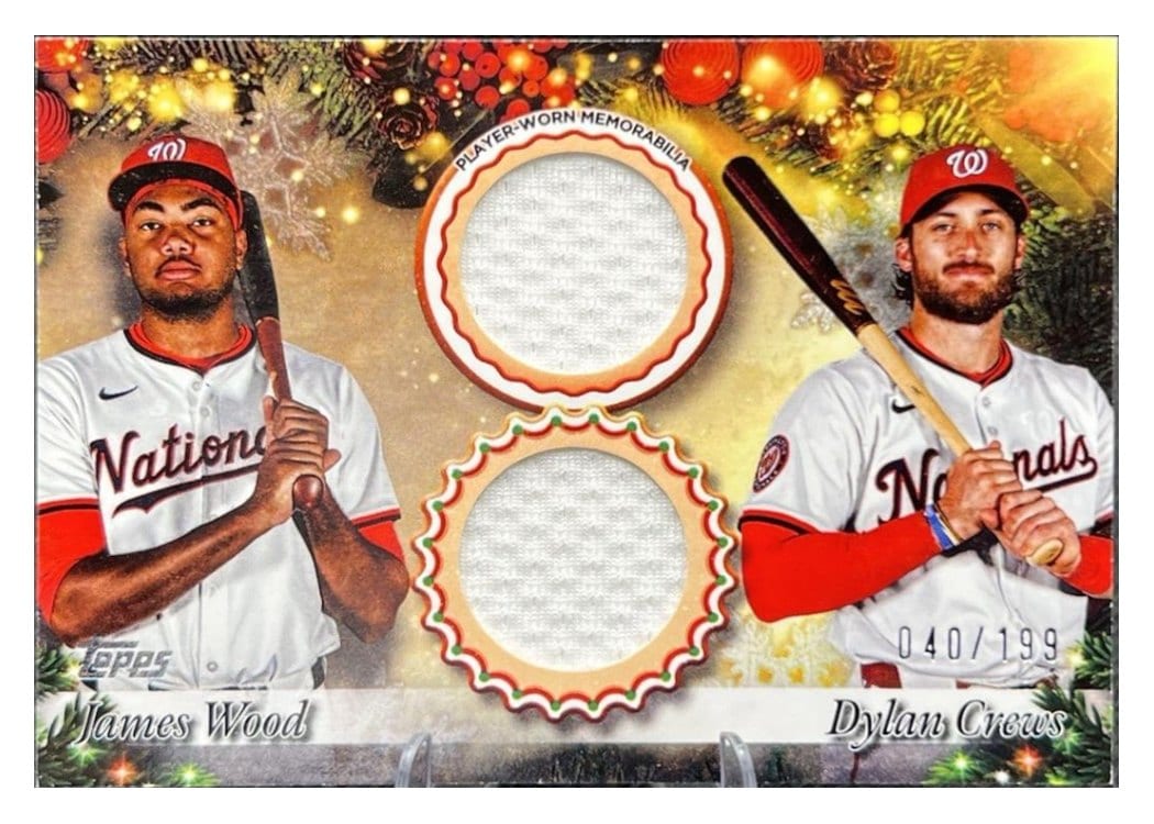2025 Topps Holiday Dual Relics James Wood, / Dylan Crews #DPR-WC