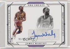 2020-21 Panini National Treasures NBA Greats Signatures James Worthy #GS-JWT card