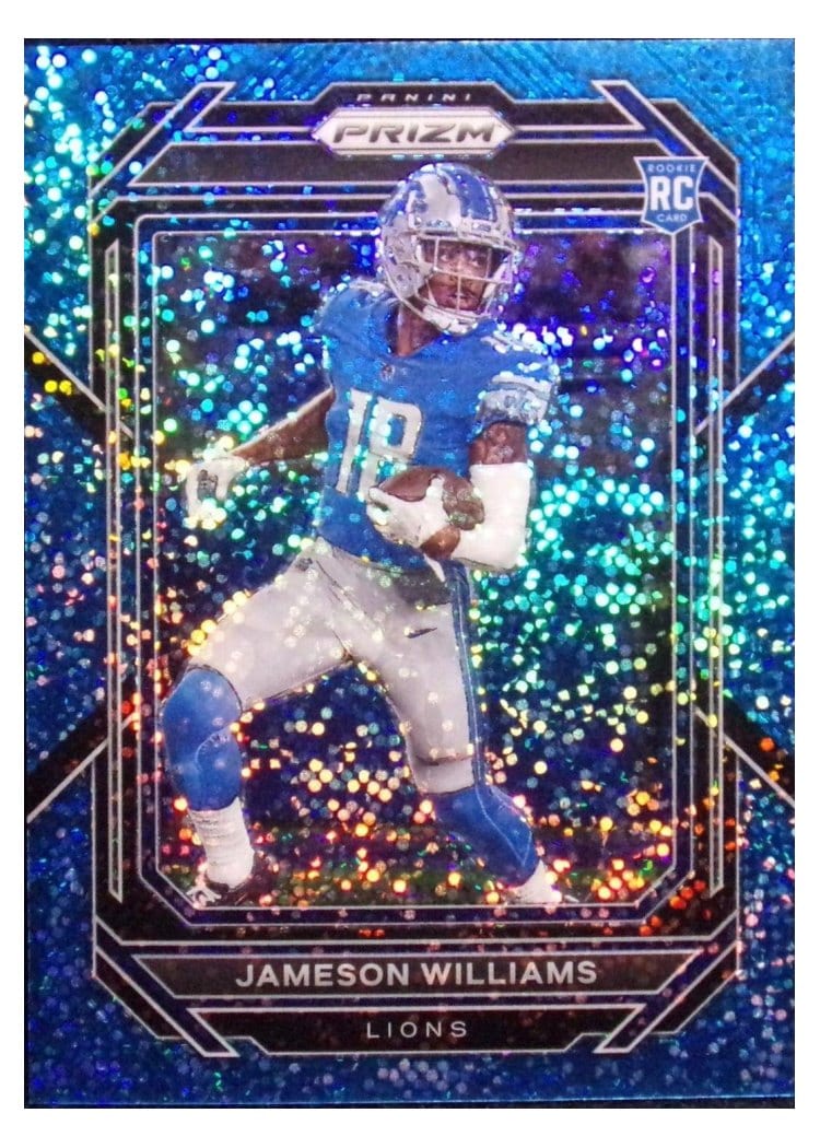 2022 Panini Prizm Base Set Jameson Williams Blue Sparkle #311 card