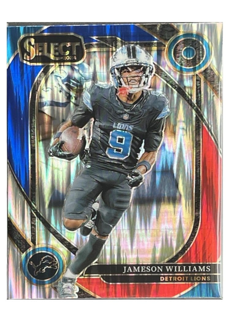 2024 Panini Select Base Set Jameson Williams Red Blue Prizm Shock #267 card