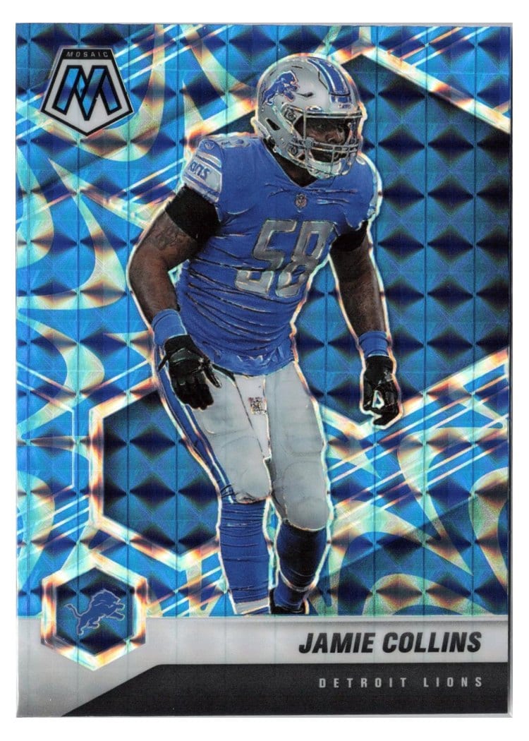 2021 Panini Mosaic Base Set Jamie Collins Blue Fluorescent #78 card