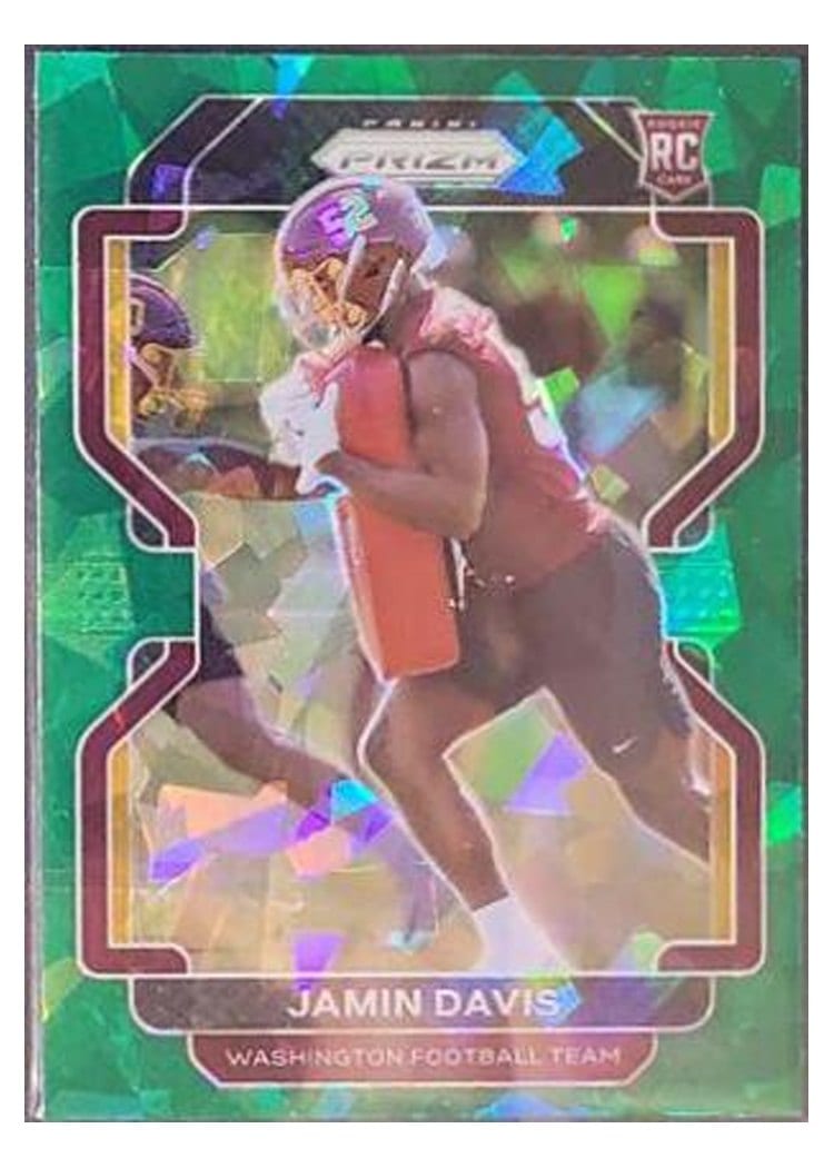 2021 Panini Prizm Base Set Jamin Davis Green Ice Prizm #383 card