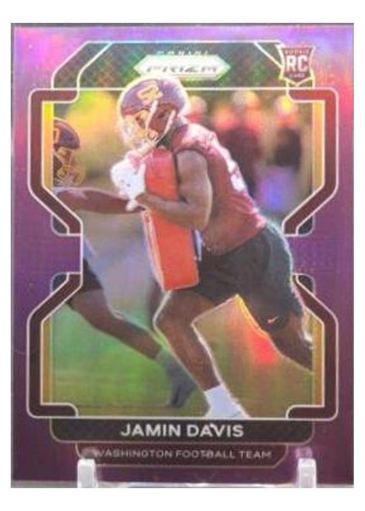 2021 Panini Prizm Base Set Jamin Davis Purple Prizm #383 card