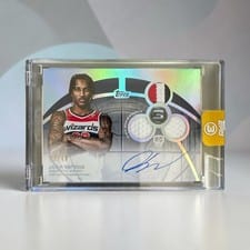2025-26 Topps 3 Rookie 3 Patch Autographs Horizontal Jamir Watkins #RPH-JW card