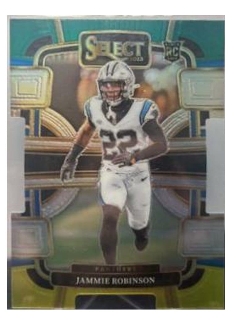 2023 Panini Select Base Set Jammie Robinson Green Yellow Prizm Die-Cut #15 card