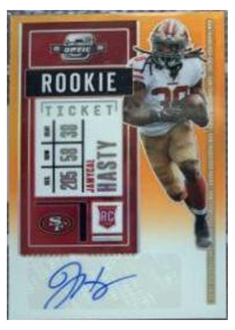 2020 Panini Contenders Optic Base Set Jamycal Hasty Autograph Orange #202 card