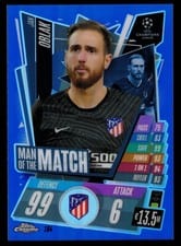 2020 Topps Chrome Match Attax UEFA Champions League Jan Oblak #184 card