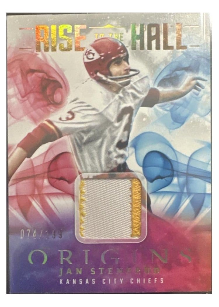 2025 Panini Origins Rise to the Hall Relics Jan Stenerud #27 card