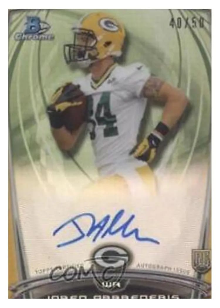 2014 Bowman Chrome Rookie Refractor Autographs Jared Abbrederis #JAB card