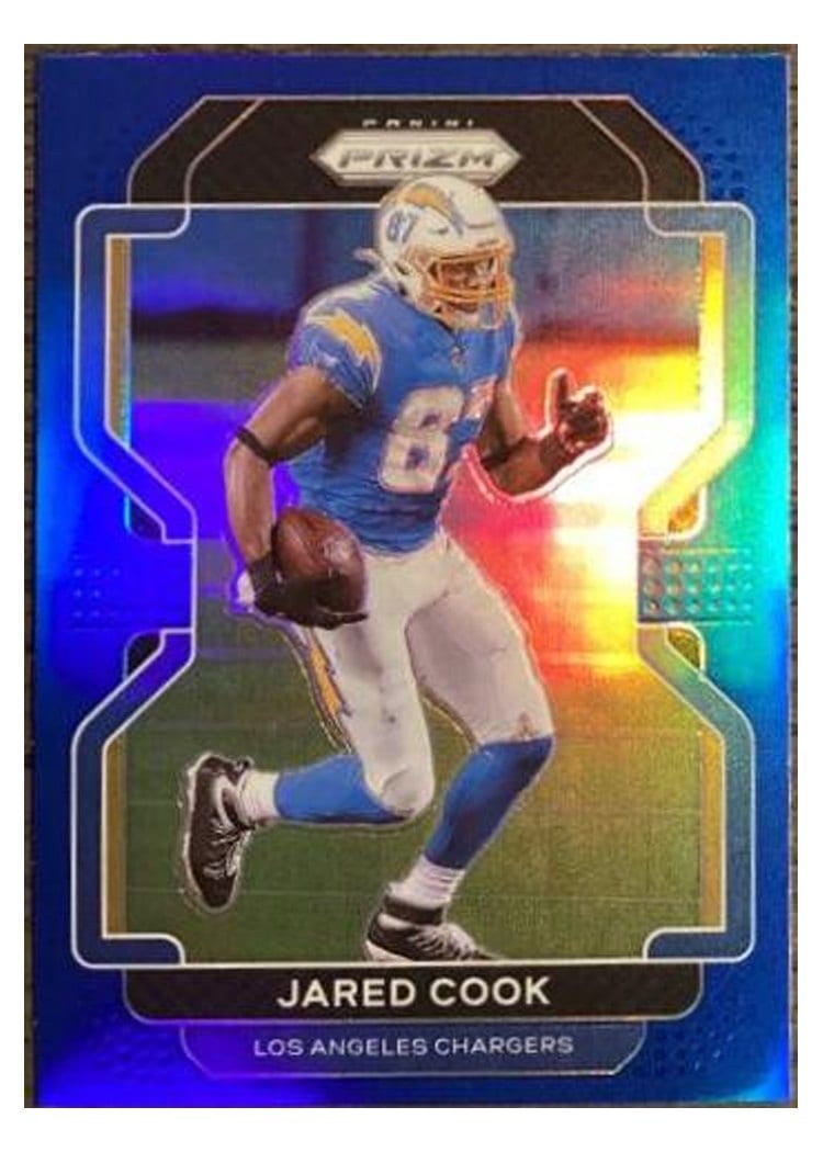 2021 Panini Prizm Base Set Jared Cook Blue Prizm #168 card