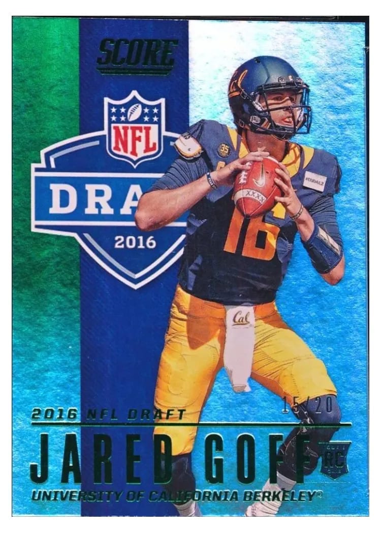 2016 Panini Score NFL Draft Jared Goff Jumbo Green #2