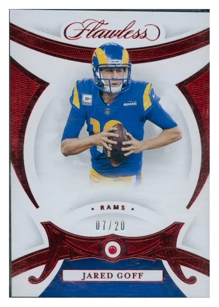2020 Panini Flawless Base Gems Ruby Jared Goff #24 card