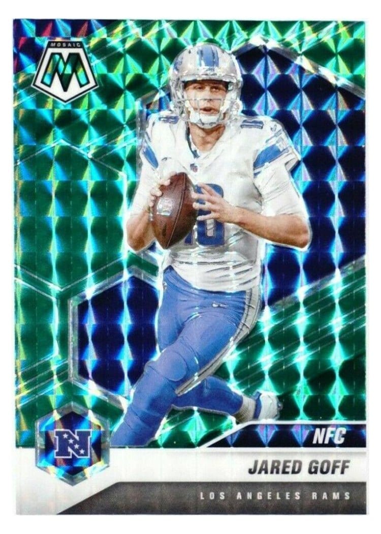 2021 Panini Mosaic Base Set Jared Goff Green Mosaic #207 card