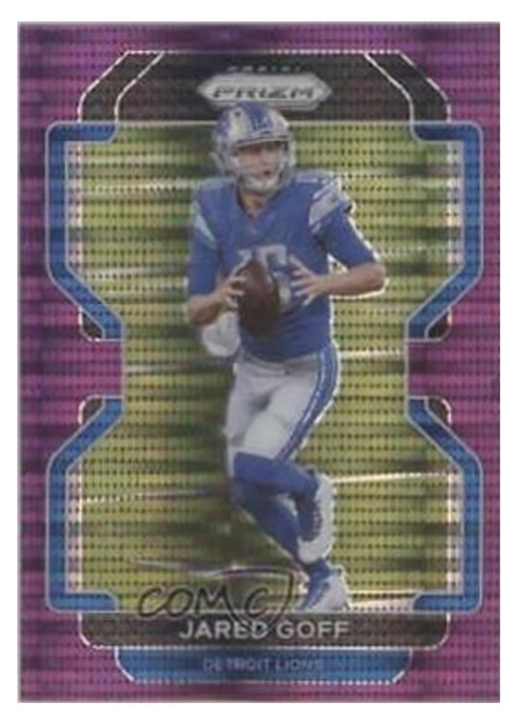 2021 Panini Prizm Base Set Jared Goff Purple Pulsar Prizm #148 card