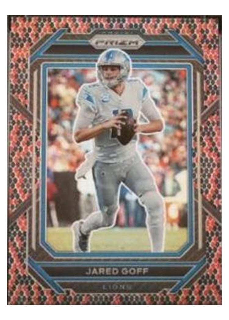 2022 Panini Prizm Base Set Jared Goff Snakeskin #95 card