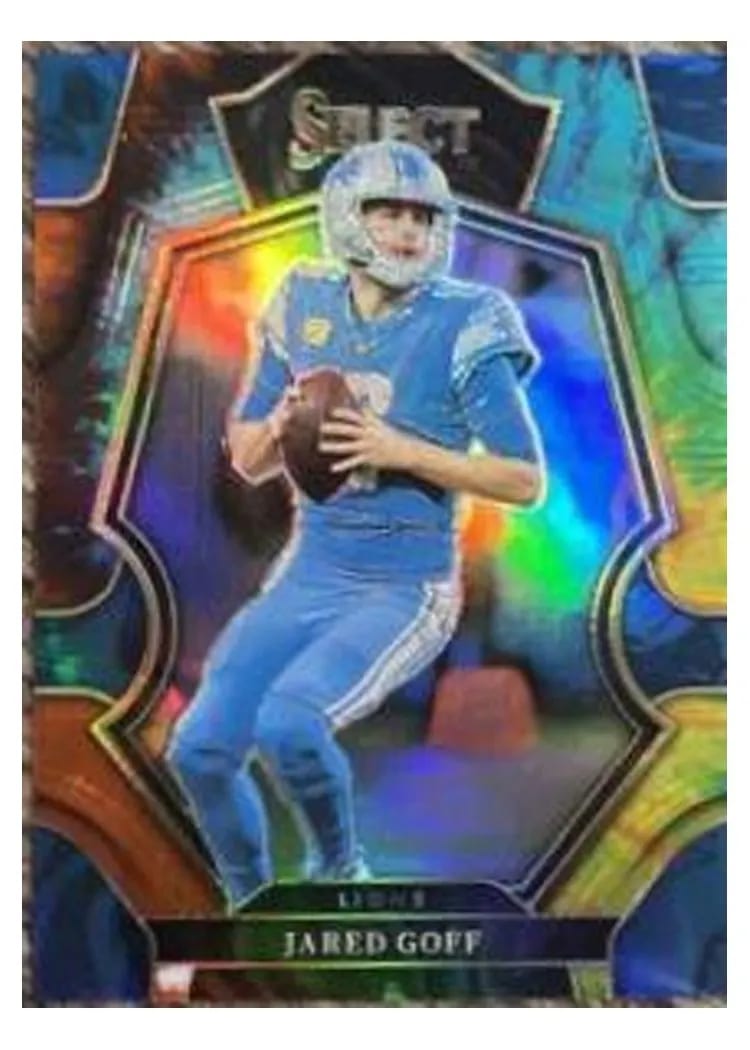 2022 Panini Select Base Set Jared Goff Tie Dye #134 card