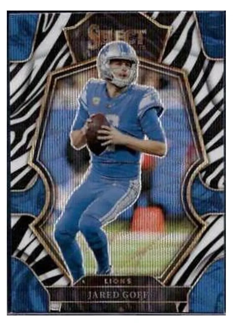 2022 Panini Select Base Set Jared Goff Zebra #134 card