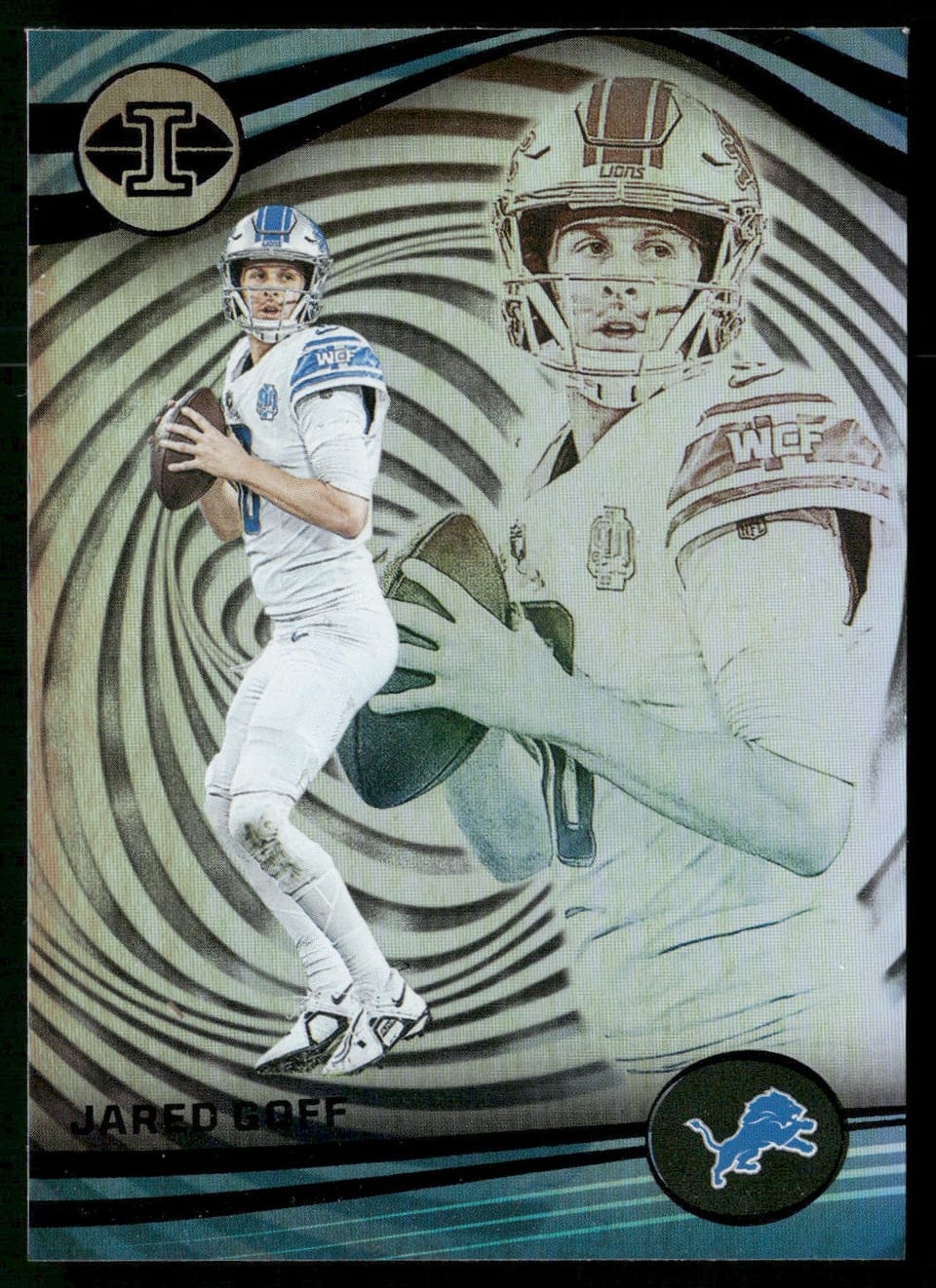 Jared Goff 2023 Panini Illusions Trophy Collection card