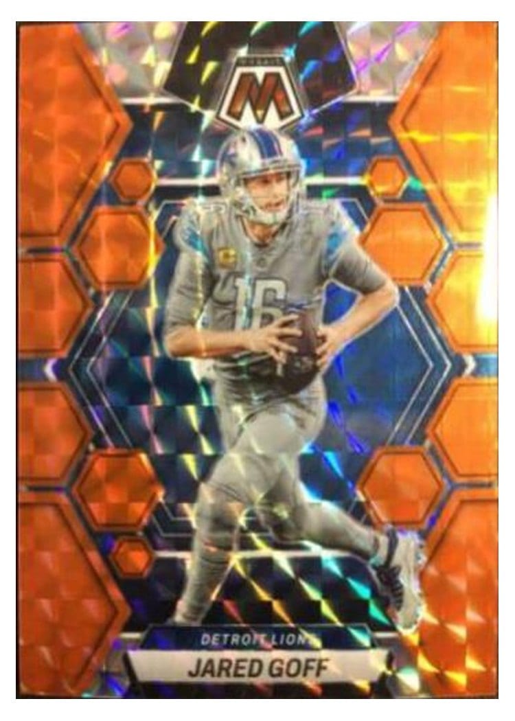 2023 Panini Mosaic Base Set Jared Goff Orange #185 card