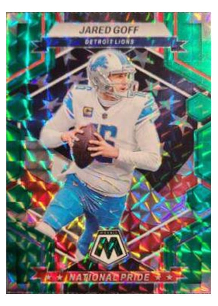 2023 Panini Mosaic Base Set Jared Goff Green #258 card
