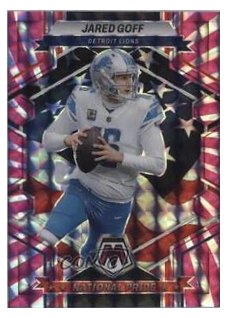 2023 Panini Mosaic Base Set Jared Goff Pink Swirl #258 card