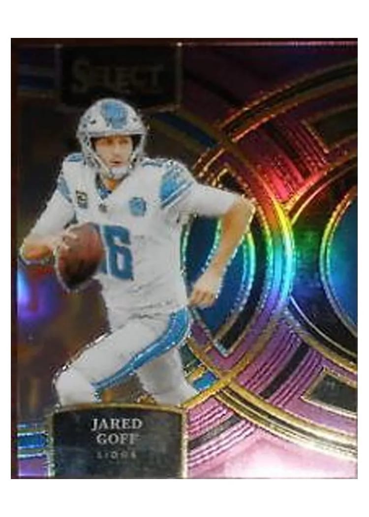 2023 Panini Select Base Set Jared Goff Purple Prizm #178 card