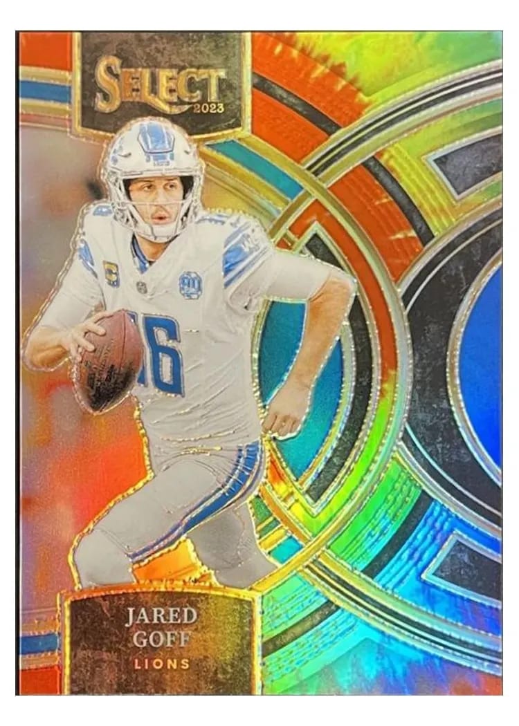 2023 Panini Select Base Set Jared Goff Tie-Dye Prizm #178 card