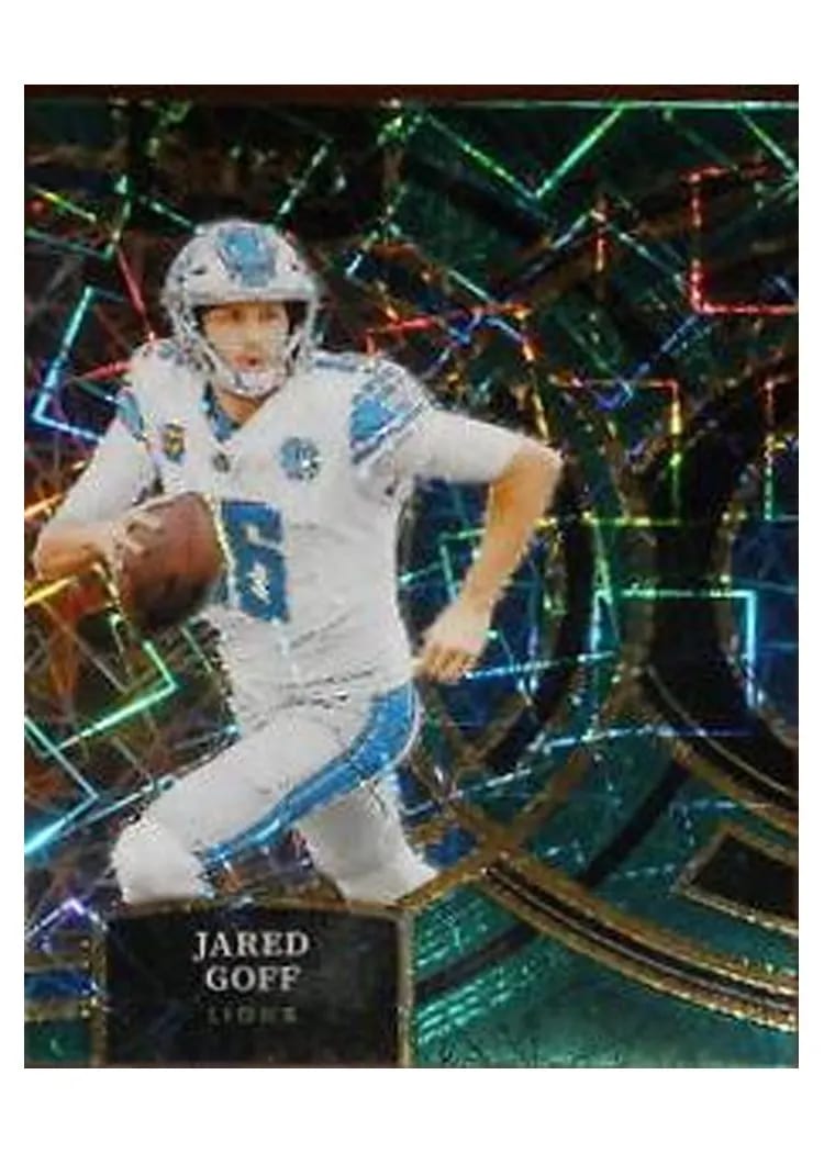 2023 Panini Select Base Set Jared Goff Green Prizm #178 card