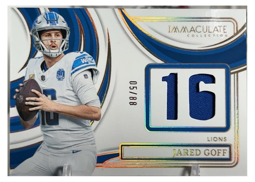 2024 Panini Immaculate Collection Immaculate Numbers Memorabilia Jared Goff #6 card