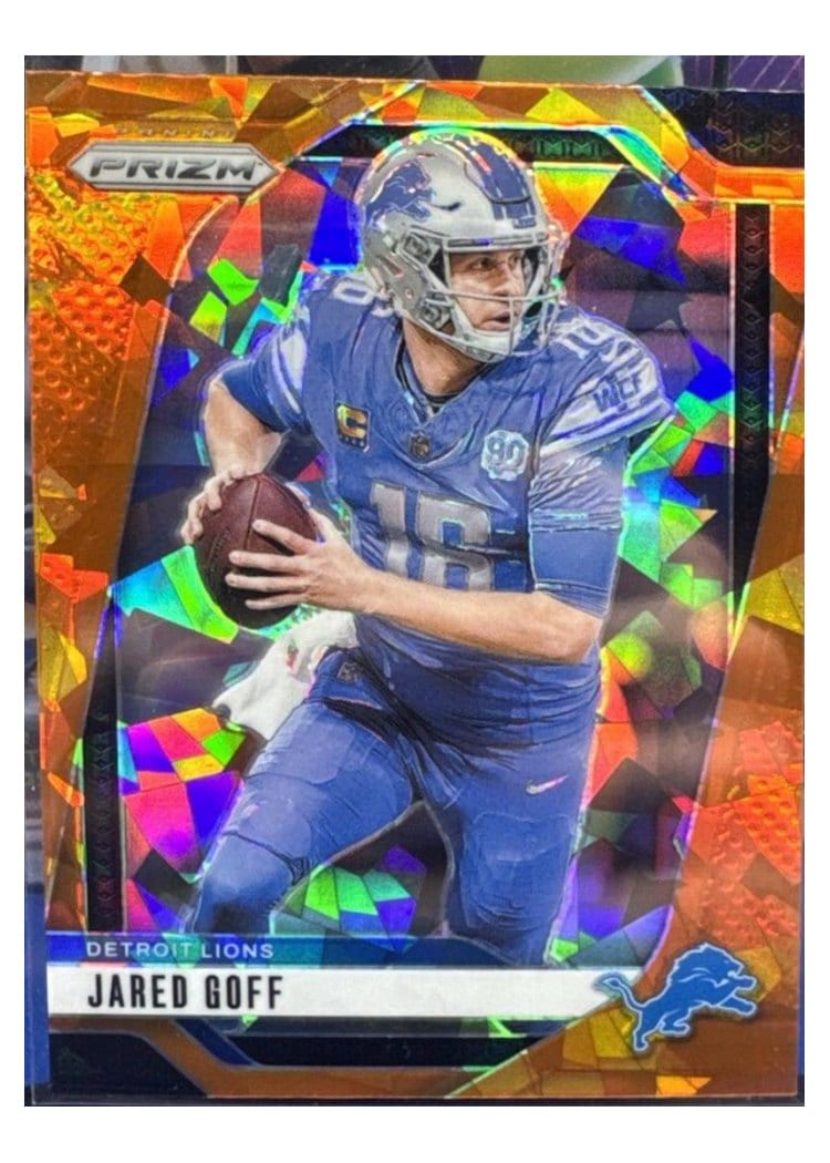 2024 Panini Prizm Base Set Jared Goff Orange Ice #92 card