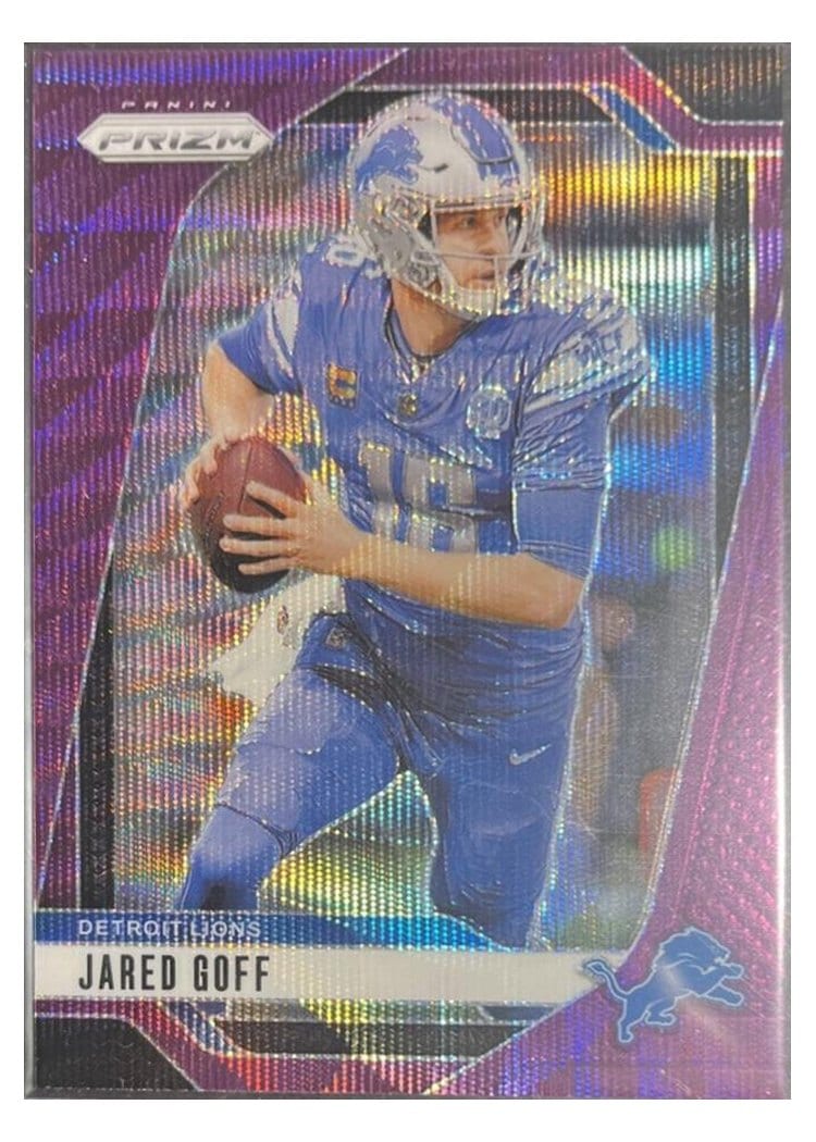 2024 Panini Prizm Base Set Jared Goff Purple Wave #92 card