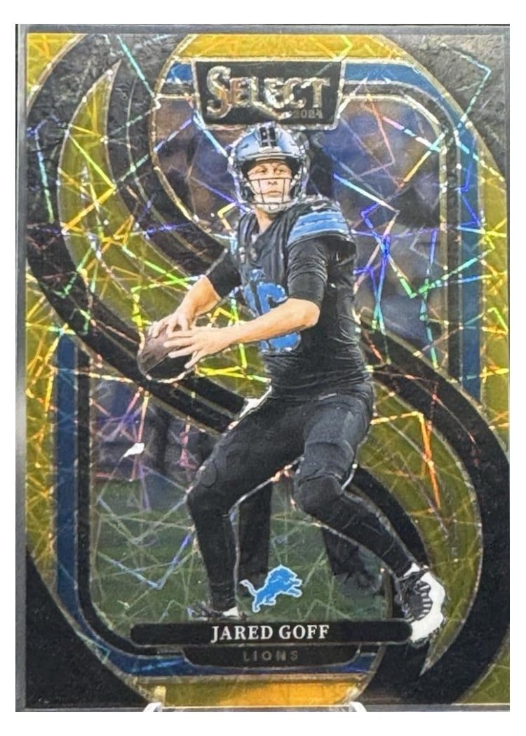 2024 Panini Select Base Set Jared Goff Gold Prizm #123 card