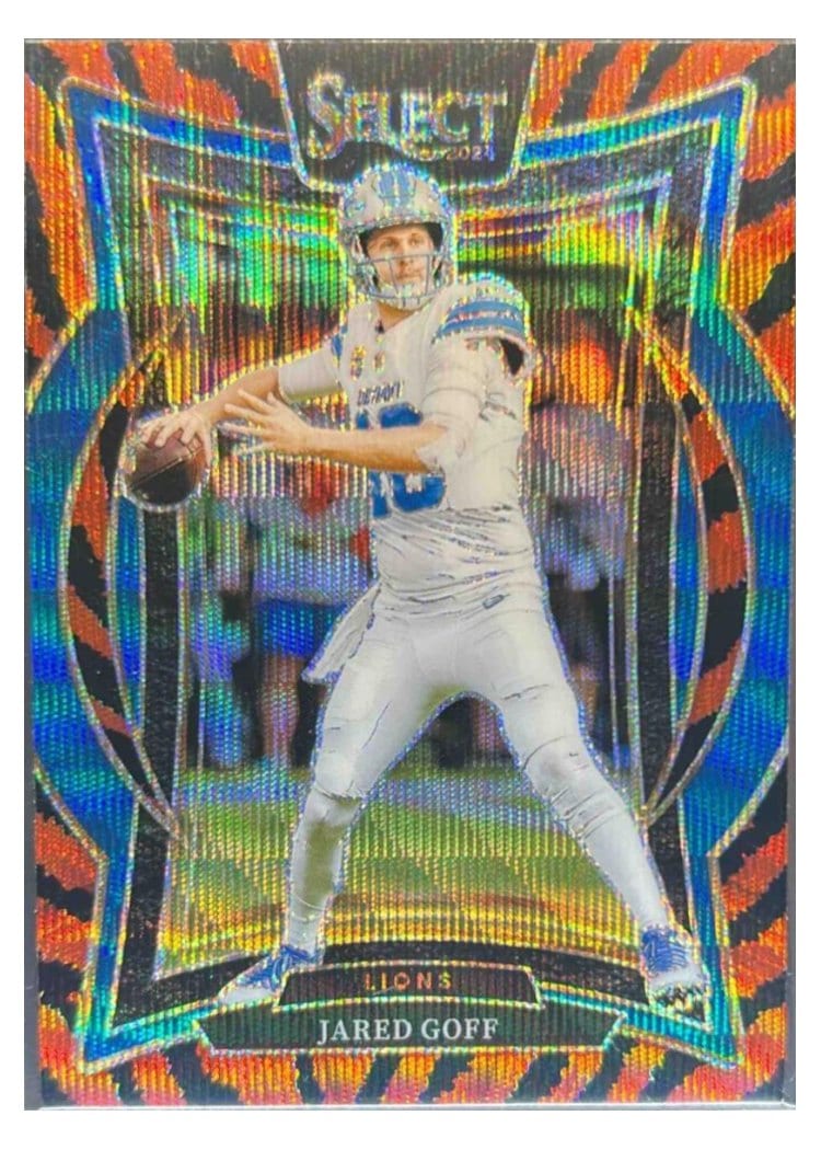 2024 Panini Select Base Set Jared Goff Tiger Prizm #36 card