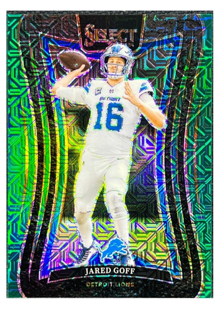2024 Panini Select Base Set Jared Goff Green Mojo #389 card