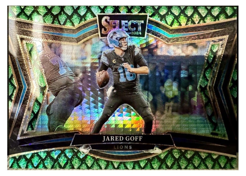 2024 Panini Select Base Set Jared Goff Dragon Scale Prizm #466 card