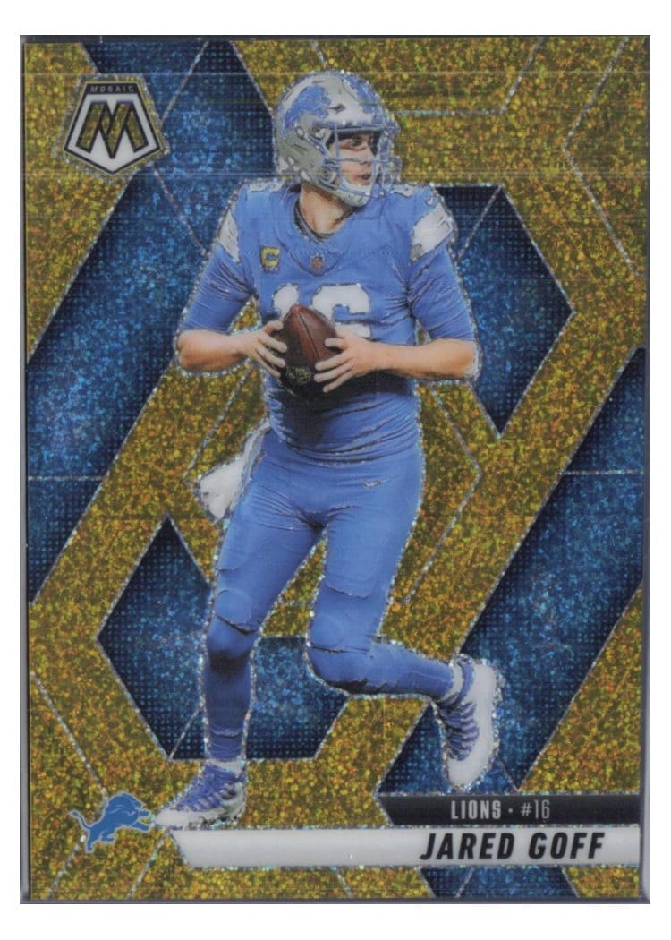2025 Panini Mosaic Base Set Jared Goff Gold Glitter #194 card