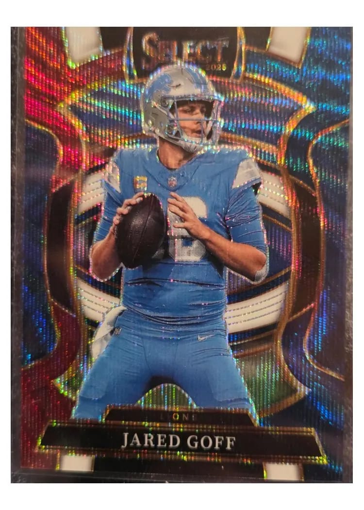 2025 Panini Select Base Set Jared Goff Tri-Color Prizm #69 card