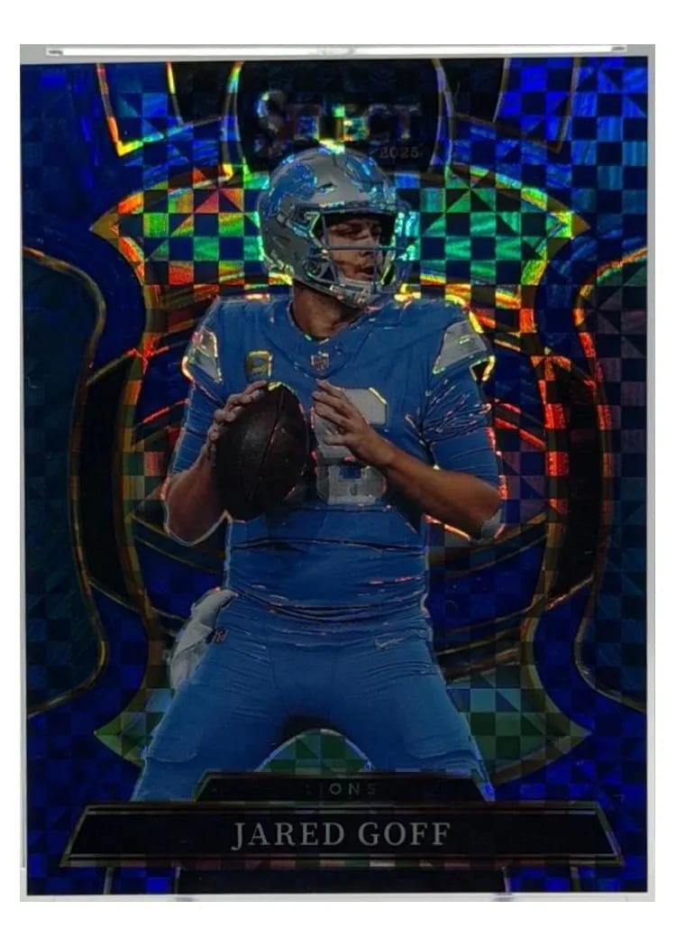 2025 Panini Select Base Set Jared Goff Blue Prizm #69 card