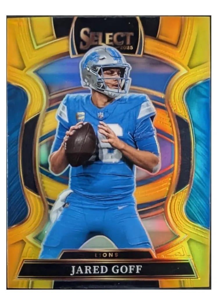 2025 Panini Select Base Set Jared Goff Gold Prizm #69 card
