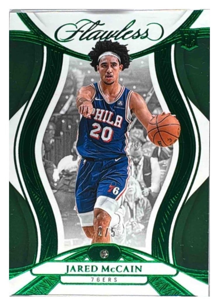 2024-25 Panini Flawless Base Gems Jared McCain Emerald #83 card