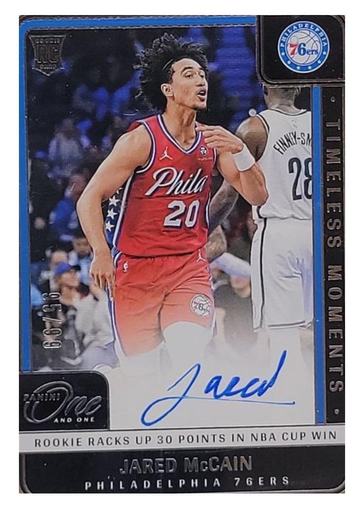 2024-25 Panini One and One Timeless Moments Autographs Set Jared McCain #29 card
