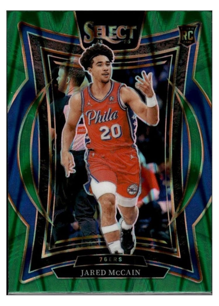 2024-25 Panini Select Base Set Jared McCain Green Tectonic Prizm #82 card