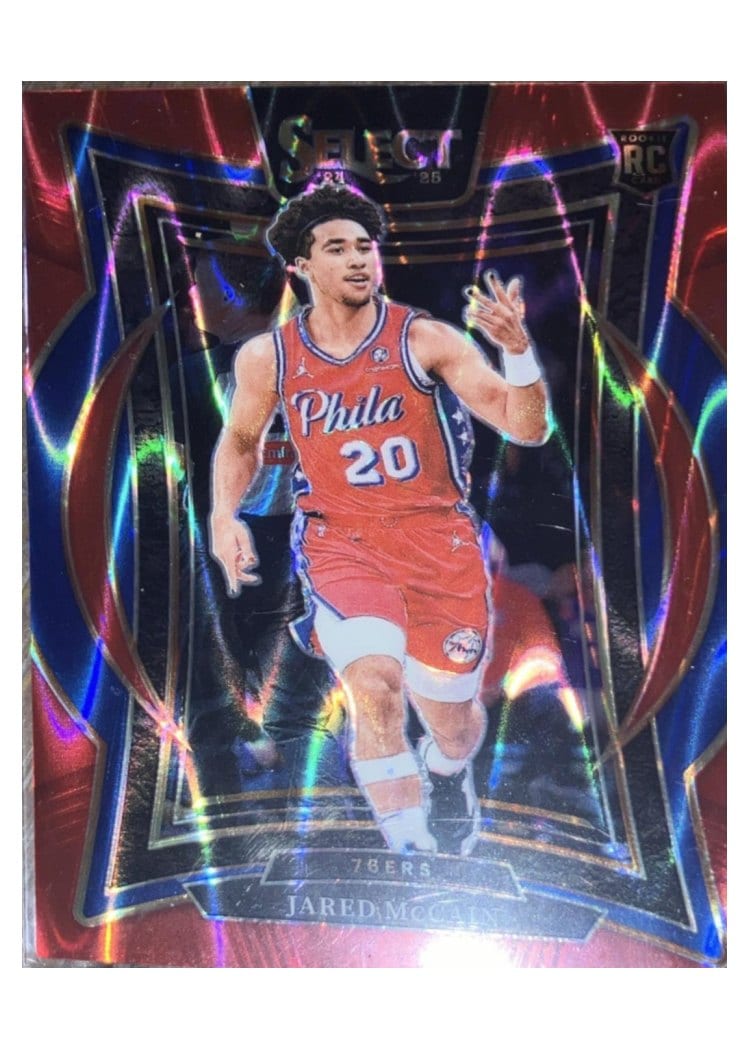 2024-25 Panini Select Base Set Jared McCain Red Tectonic Prizm #82 card