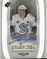 2025-26 SPx Cold Steel Signatures Jared McCann #CS-JM card