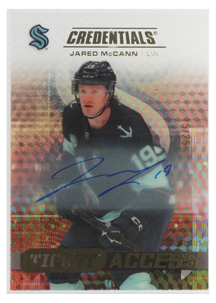 2025-26 Upper Deck Credentials Acetate Ticket Access Jared McCann #TA-JM card